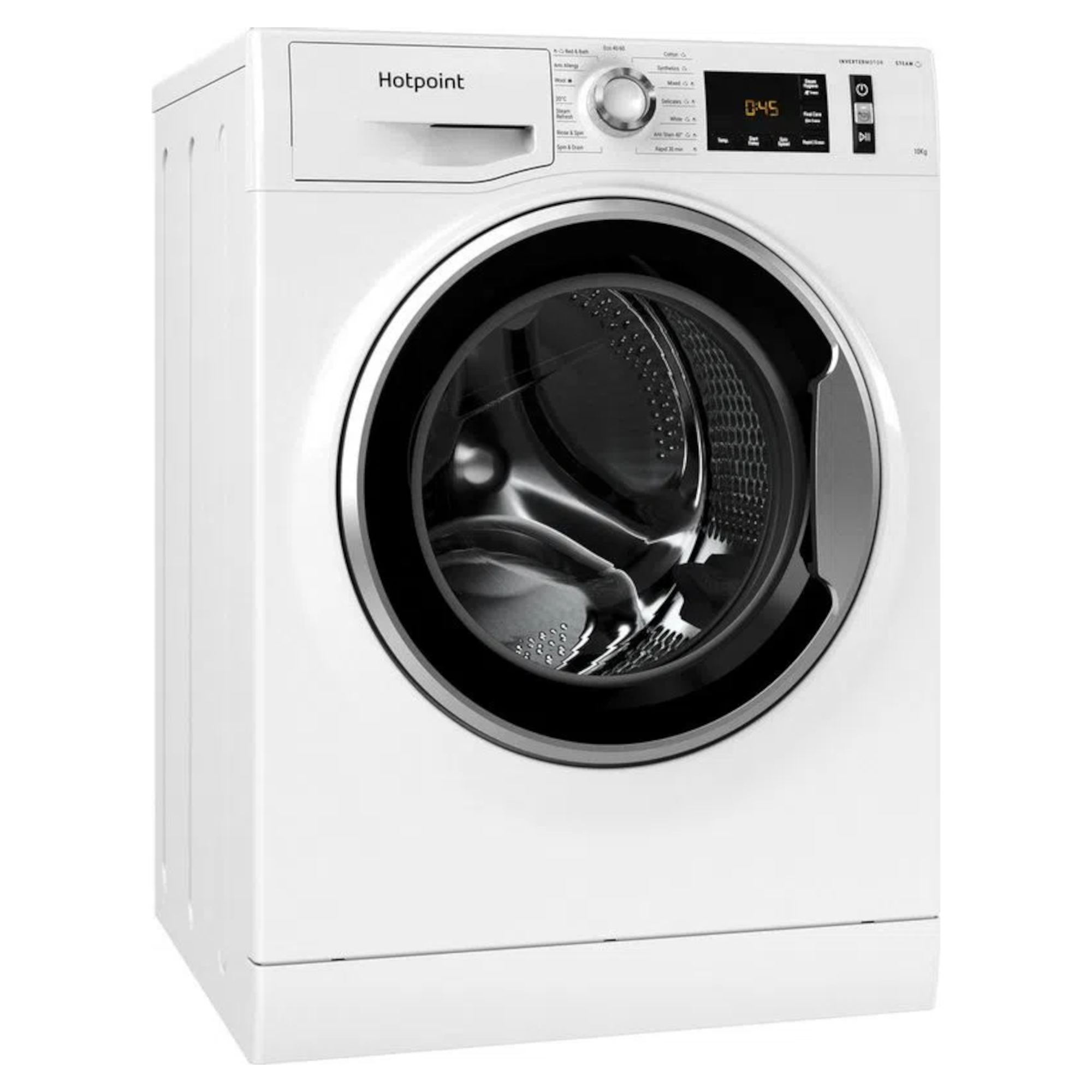 hotpoint nm111046wcaukn 10kg freestanding washing machine in white Hotpoint NM111046WCAUKN 10kg Freestanding Washing Machine In White