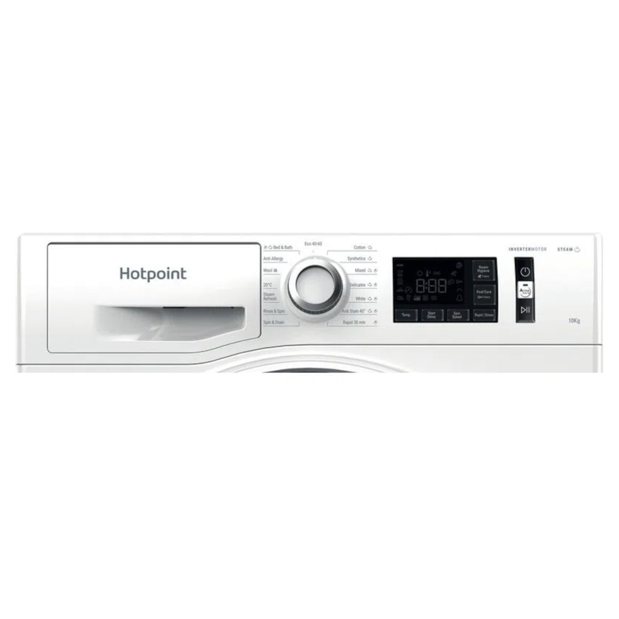 hotpoint nm111046wcaukn 10kg freestanding washing machine in white Hotpoint NM111046WCAUKN 10kg Freestanding Washing Machine In White