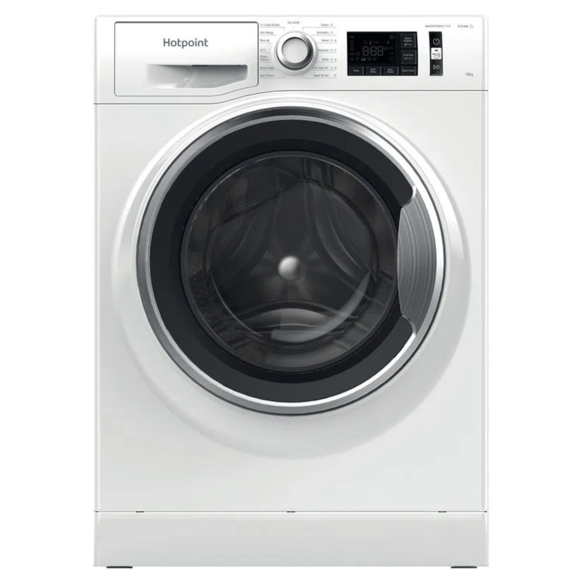 hotpoint nm111046wcaukn 10kg freestanding washing machine in white Hotpoint NM111046WCAUKN 10kg Freestanding Washing Machine In White