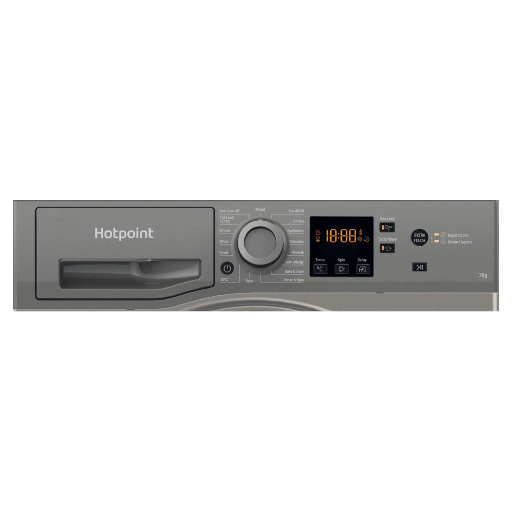 hotpoint nswf743uggukn 7kg 1400rpm spin freestanding washing machine Hotpoint NSWF743UGGUKN 7kg 1400rpm Spin Freestanding Washing Machine