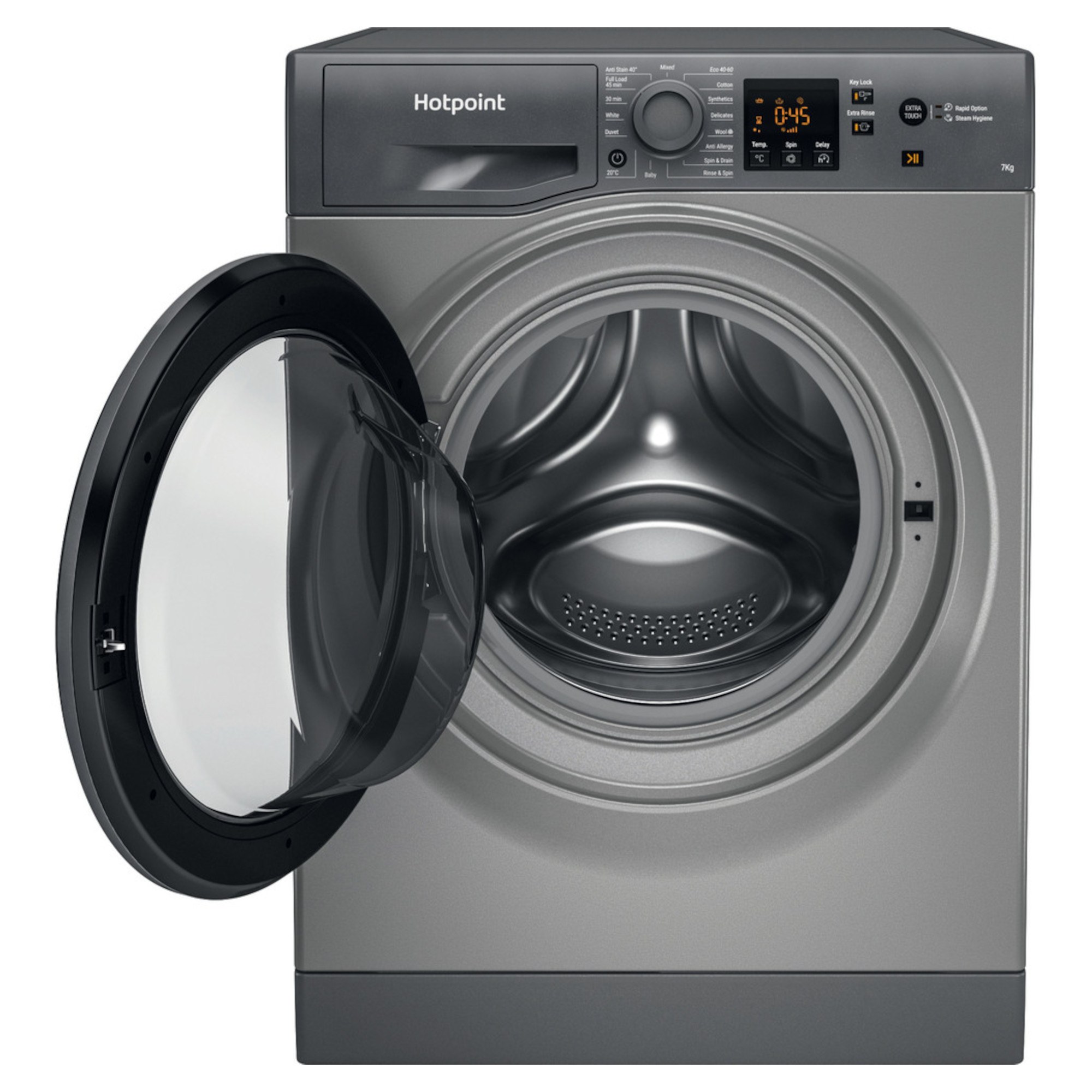 hotpoint nswf743uggukn 7kg 1400rpm spin freestanding washing machine Hotpoint NSWF743UGGUKN 7kg 1400rpm Spin Freestanding Washing Machine