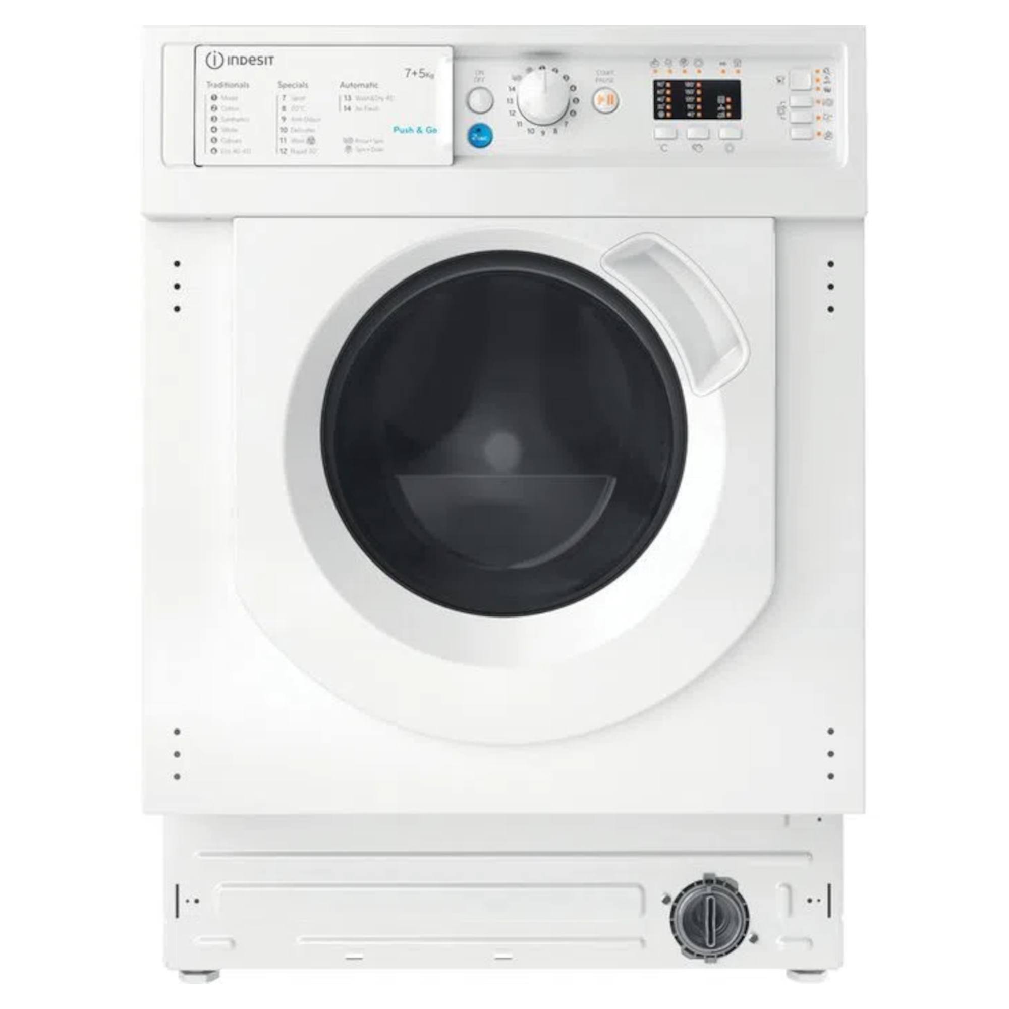 indesit biwdil75125ukn integrated 7kg wash 5k dry washer dryer Indesit BIWDIL75125UKN Integrated 7kg Wash 5k Dry Washer Dryer
