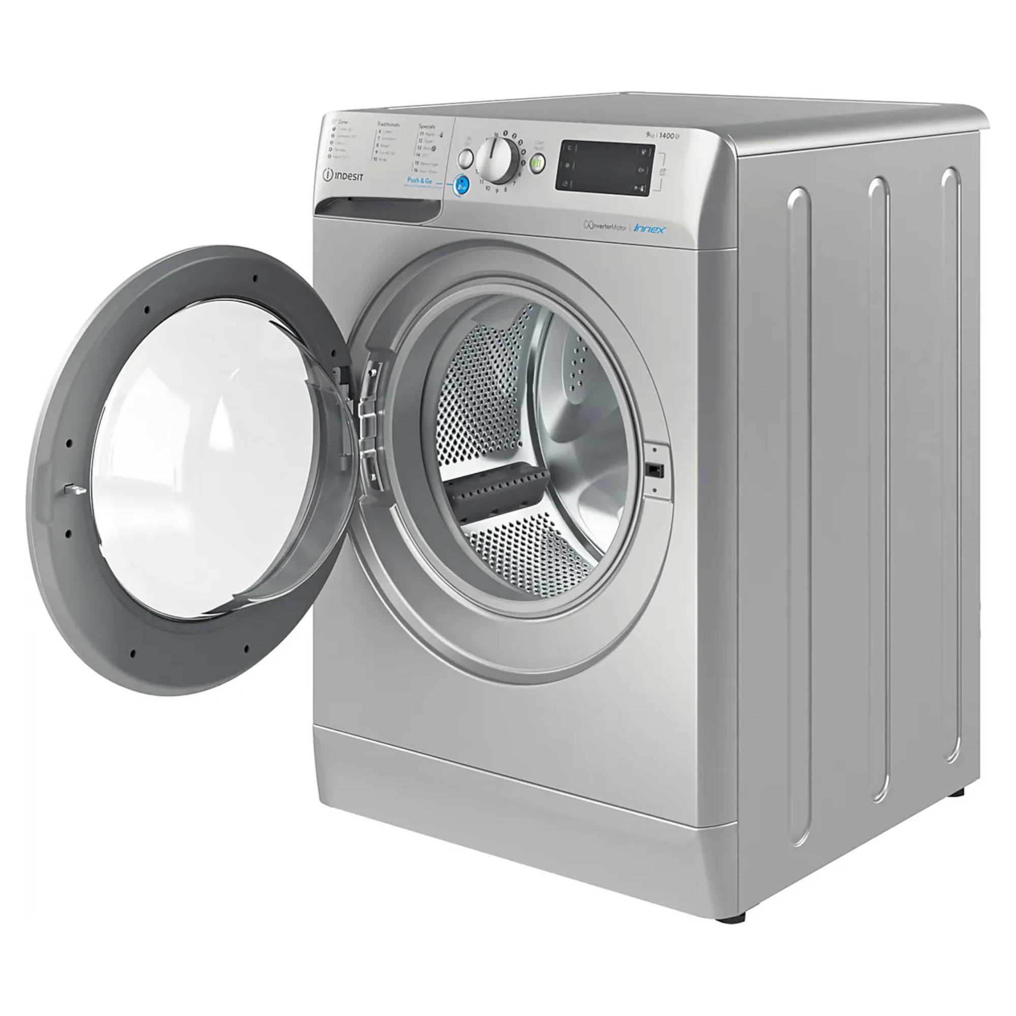 indesit bwe91496xsukn 9kg washing machine silver Indesit BWE91496XSUKN 9kg Washing Machine - Silver