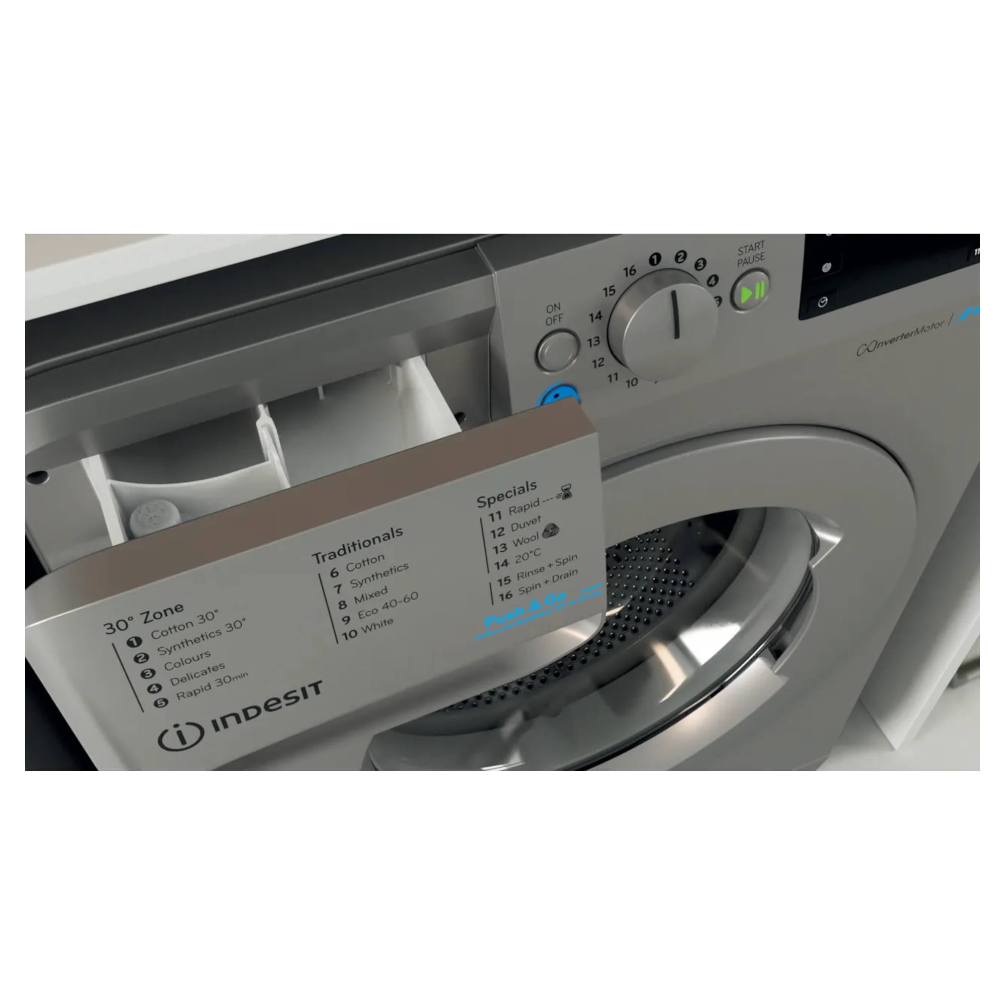 indesit bwe91496xsukn 9kg washing machine silver Indesit BWE91496XSUKN 9kg Washing Machine - Silver