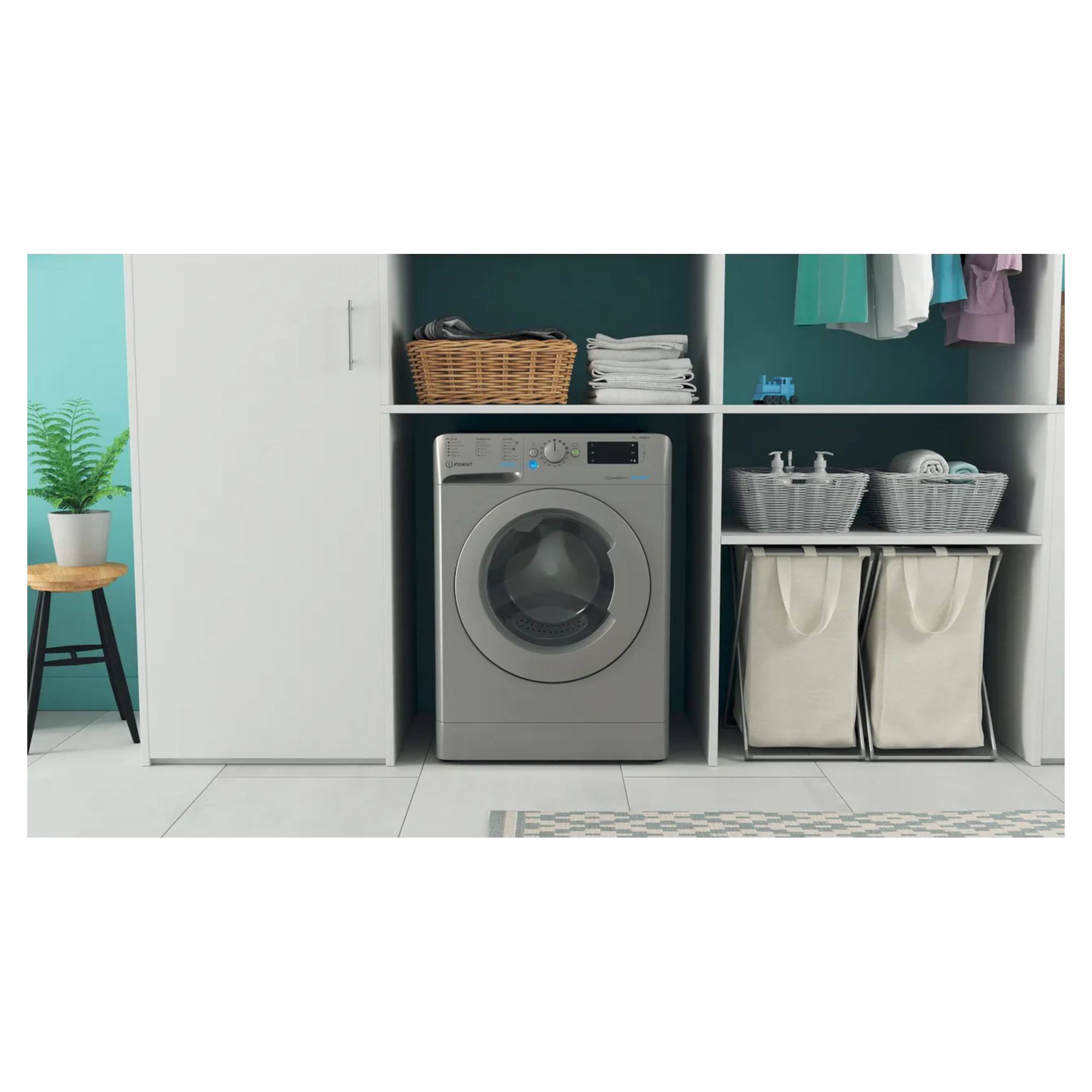 indesit bwe91496xsukn 9kg washing machine silver Indesit BWE91496XSUKN 9kg Washing Machine - Silver