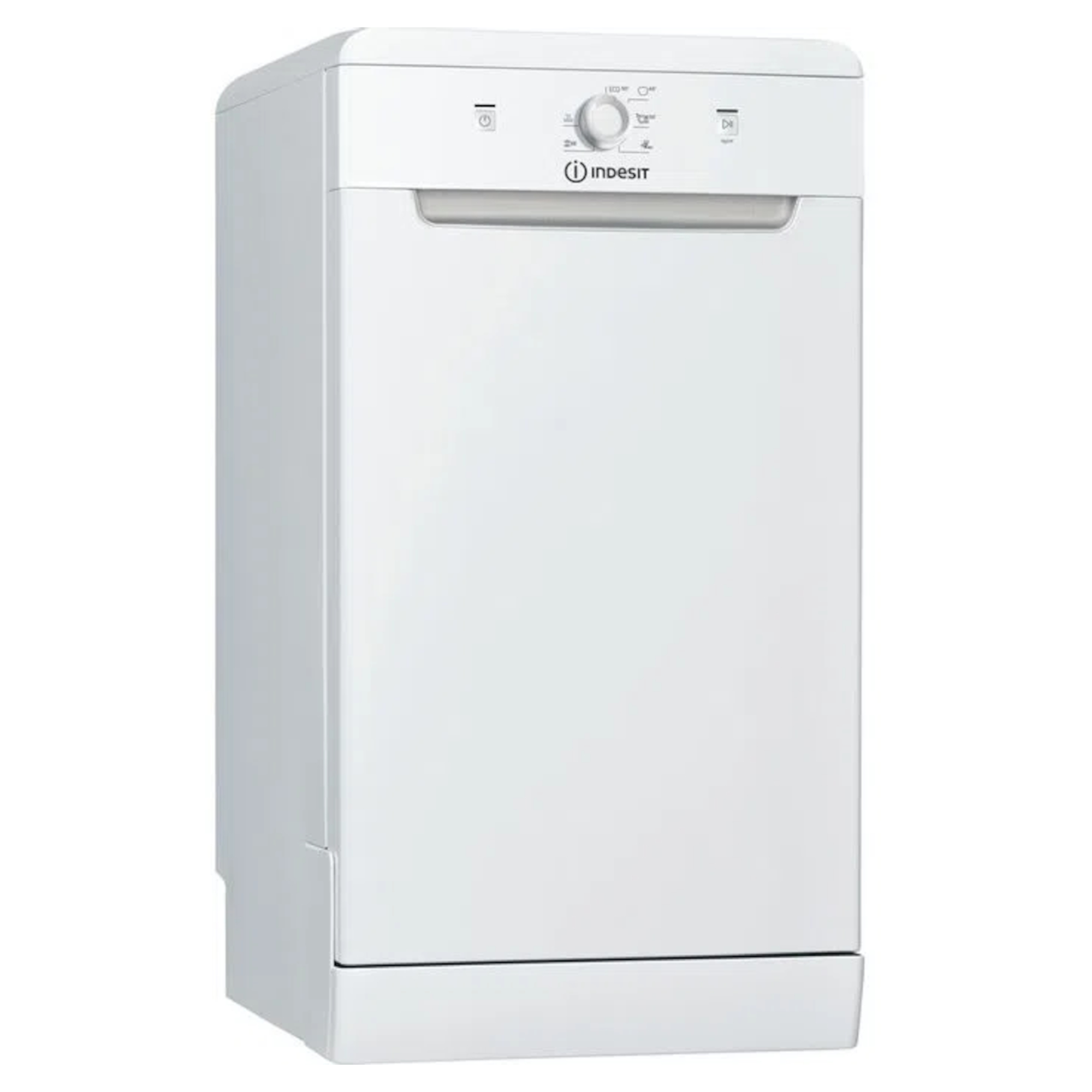 indesit dsfe1b10uk slim free standing dishwasher with delay timer white Indesit DSFE1B10UK Slim Free-Standing Dishwasher with Delay Timer - White