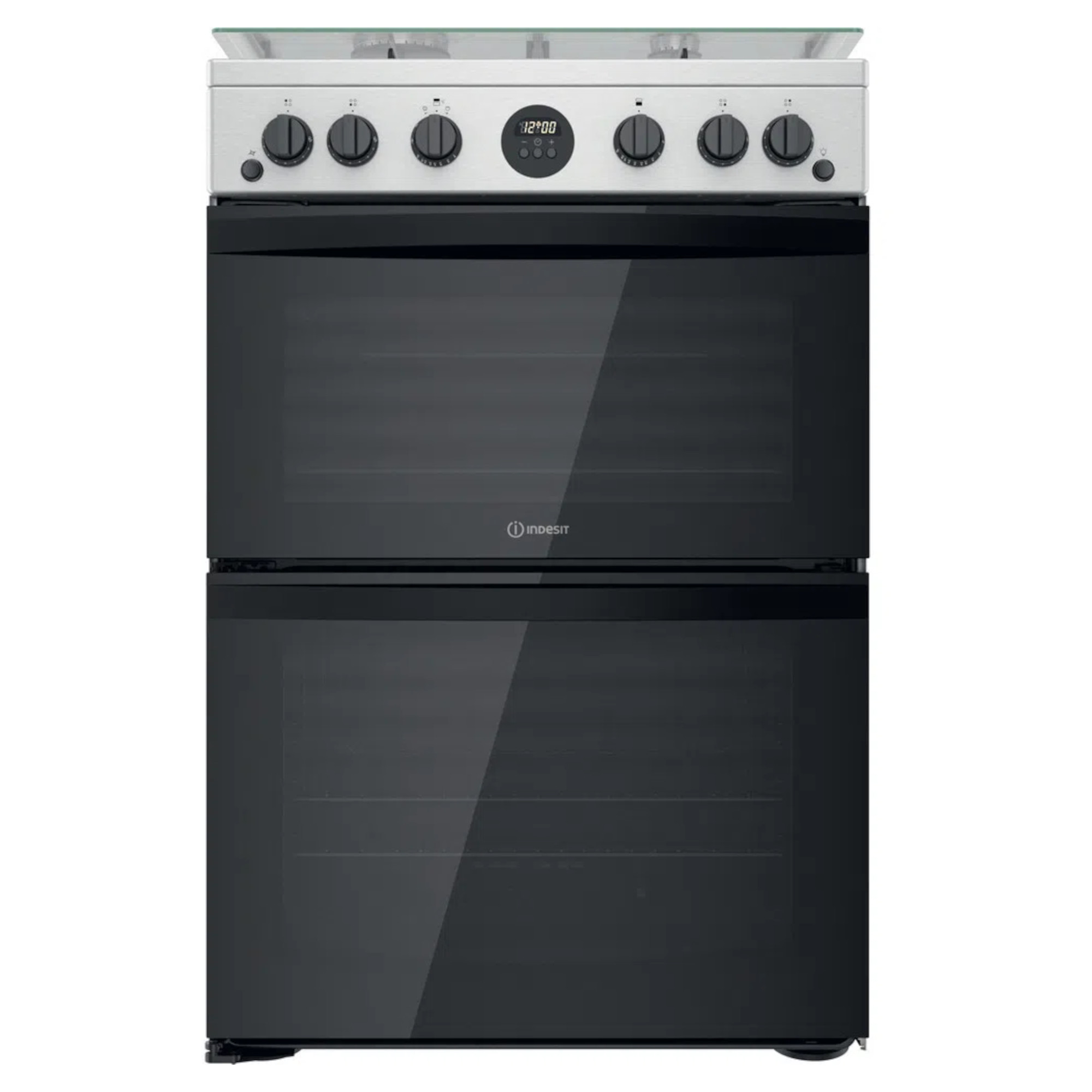 indesit id67g0mcxuk 600mm freestanding gas double cooker Indesit ID67G0MCXUK 600mm Freestanding Gas Double Cooker
