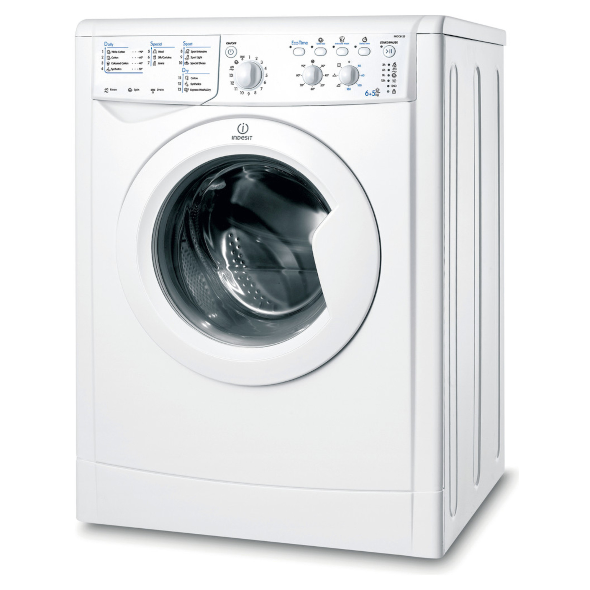 indesit iwdc 65125ukn washer dryer in white Indesit IWDC 65125UKN Washer Dryer in White
