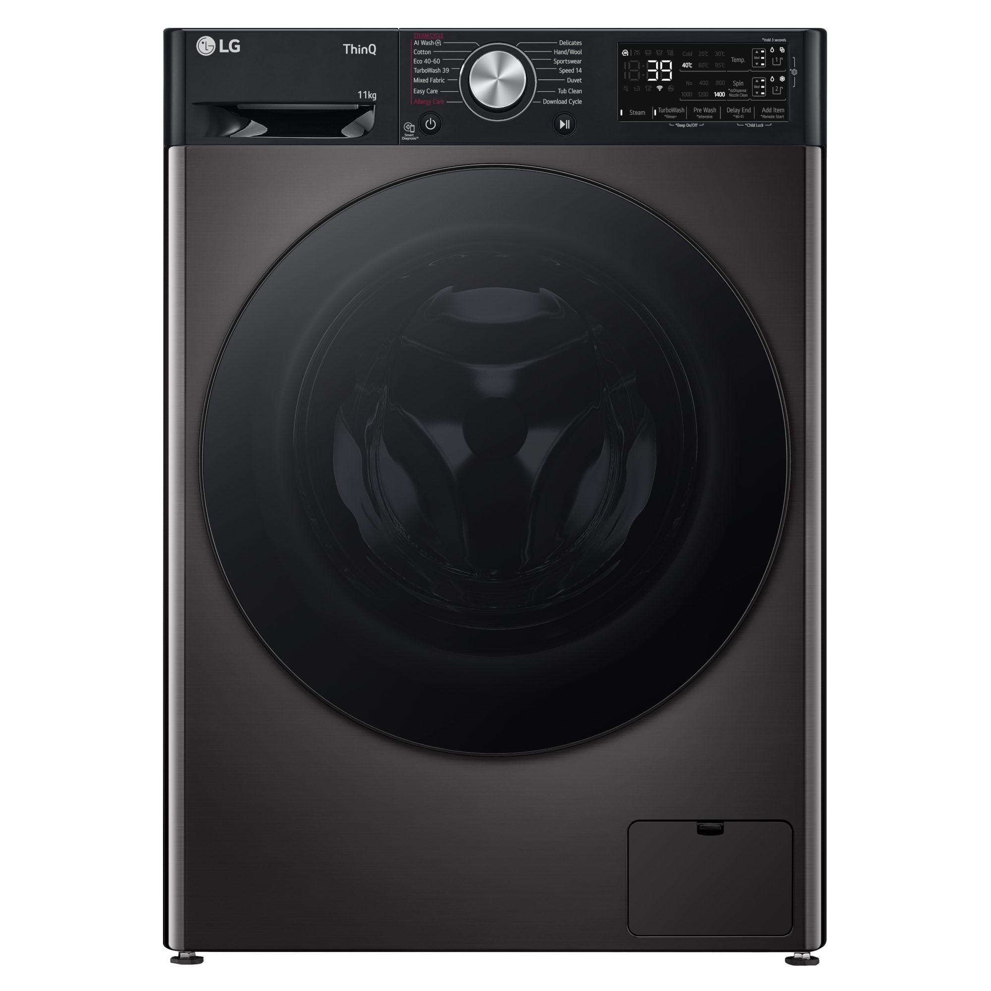lg f4y711bbta1 11kg autodosing smart washing machine black LG F4Y711BBTA1 11kg Autodosing Smart Washing Machine - Black