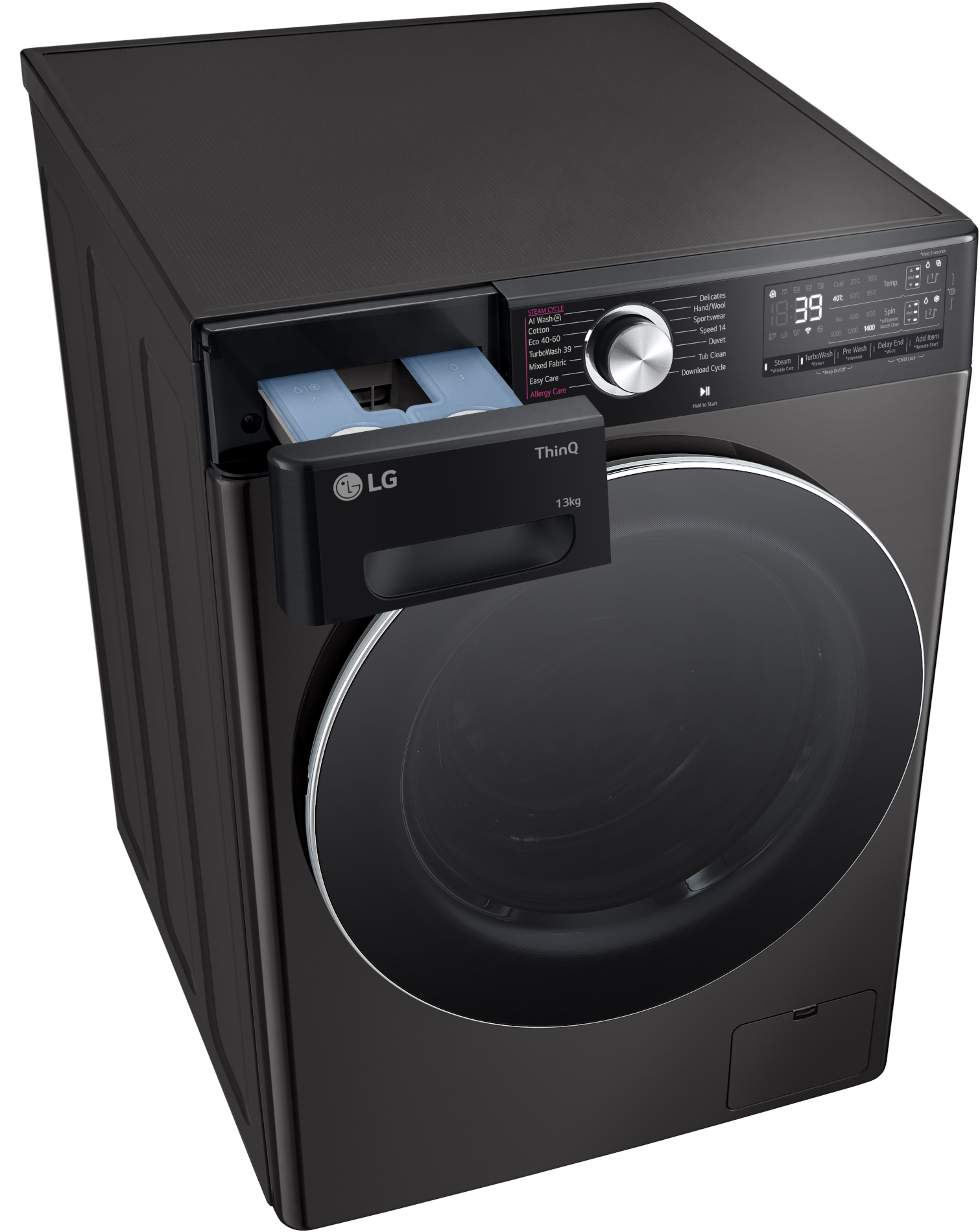 lg f4y913bcta1 13kg turbowash360 washing machine black LG F4Y913BCTA1 13kg TurboWash360 Washing Machine - Black