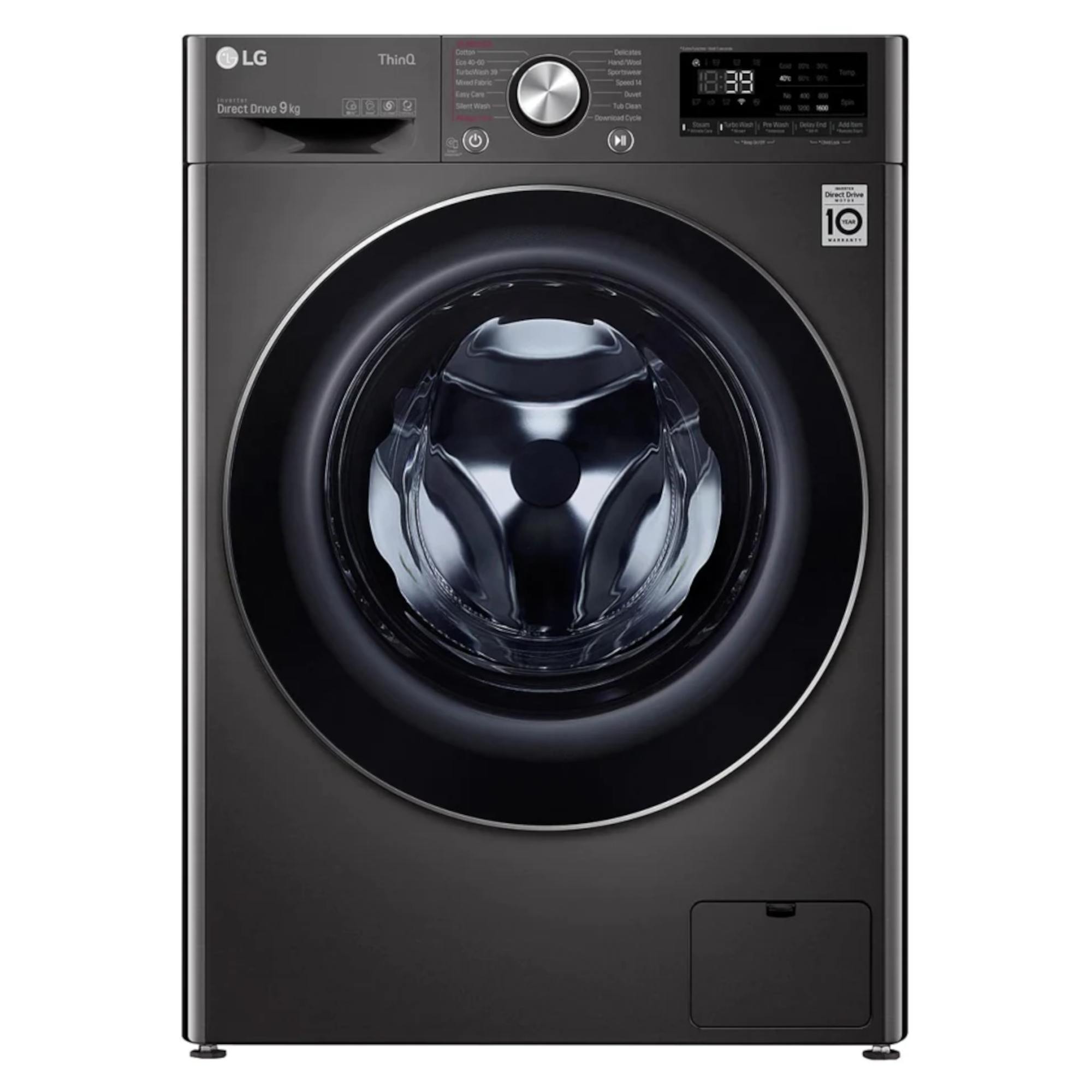 lg f6v1009btse wi fi 9kg turbowash360 washing machine black LG F6V1009BTSE Wi-Fi 9kg TurboWash360 Washing Machine - Black