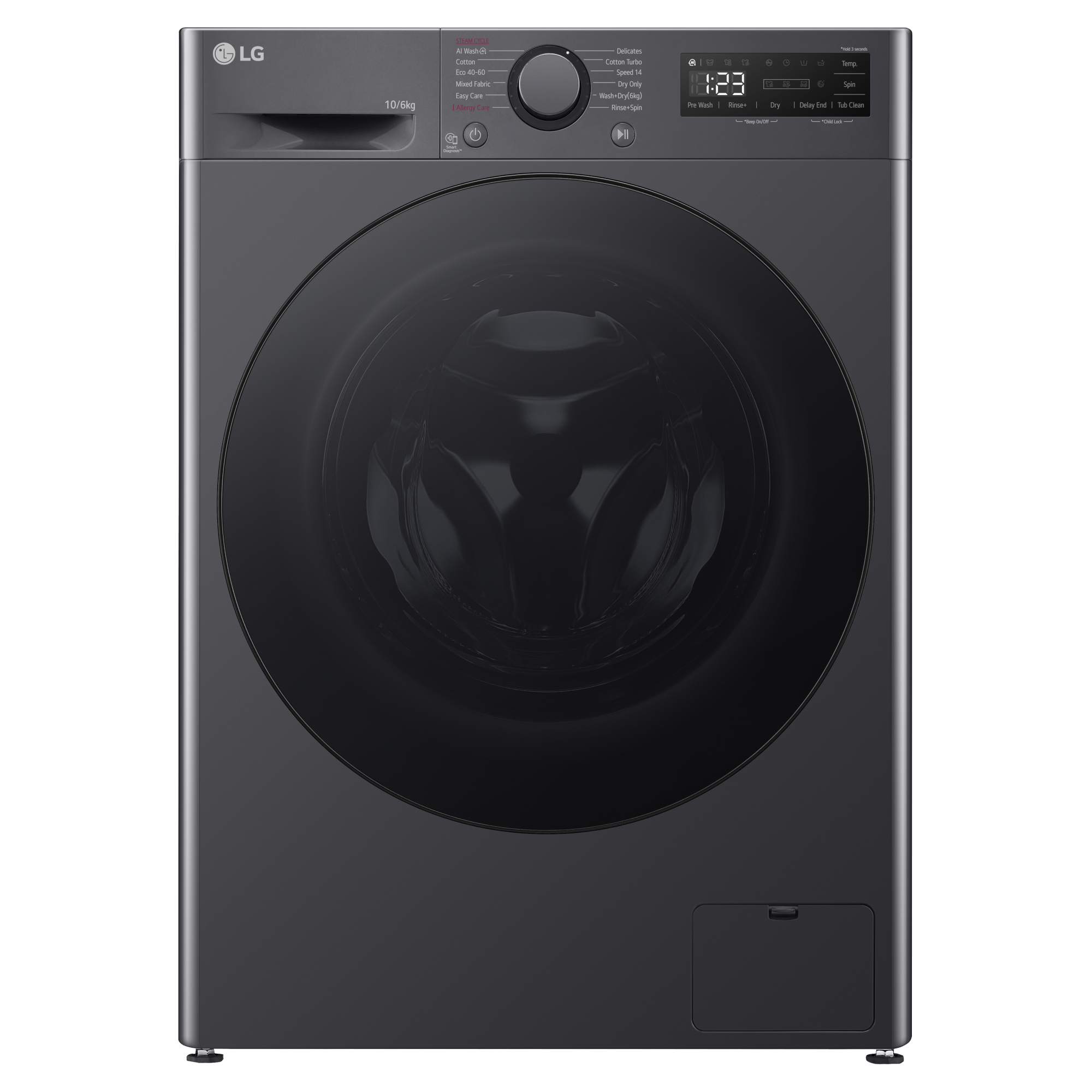 lg fwy606gbln1 10kg/6kg 1400rpm washer dryer slate grey LG FWY606GBLN1 10kg/6kg 1400rpm Washer Dryer - Slate Grey