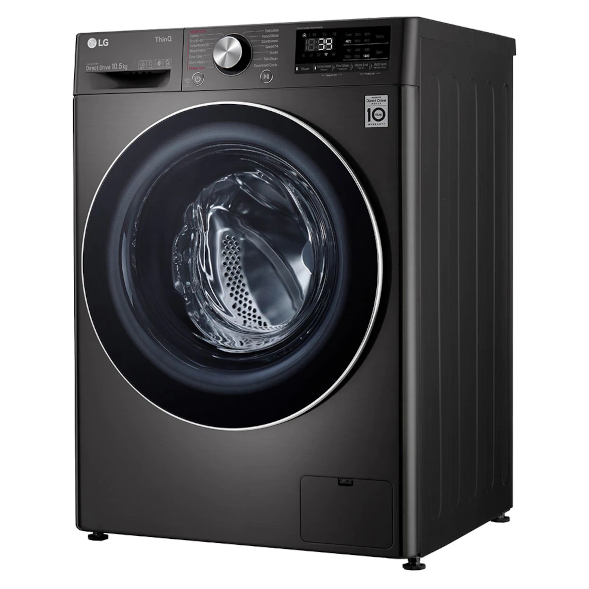 lg v9 f4v910btse 10.5kg 1400rpm wifi connected washing machine black steel LG V9 F4V910BTSE 10.5kg 1400rpm WiFi Connected Washing Machine Black Steel