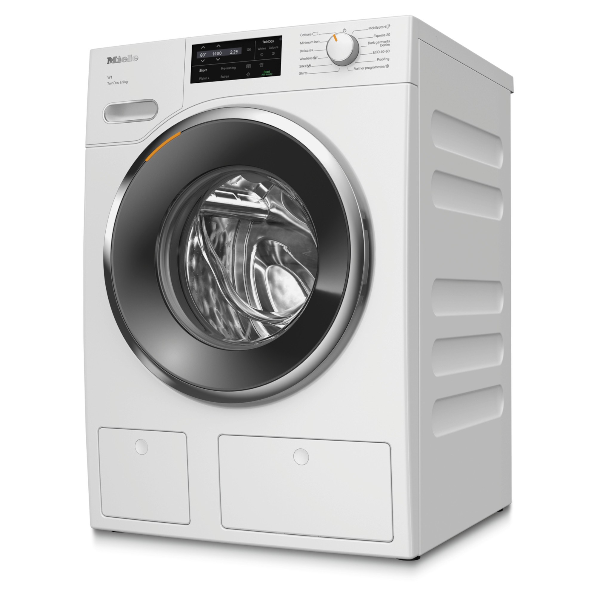 miele twindos wwg660 9kg 1400prm washing machine white Miele TwinDos WWG660 9kg 1400prm Washing Machine - White