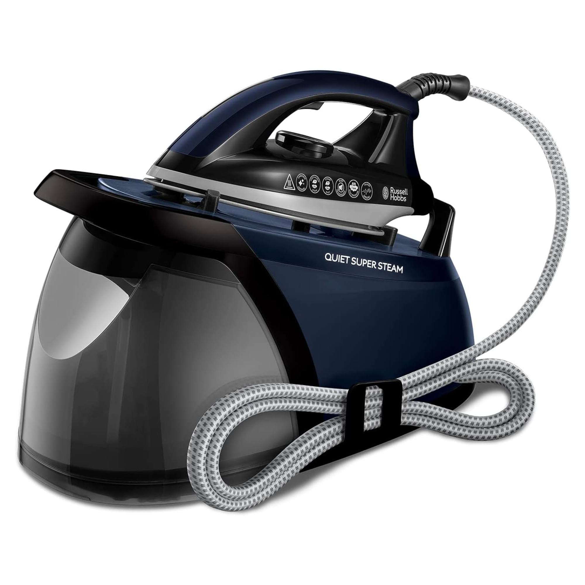 russell hobbs 24470 quiet supersteam steam generator iron black & blue Russell Hobbs 24470 Quiet Supersteam Steam Generator Iron - Black & Blue