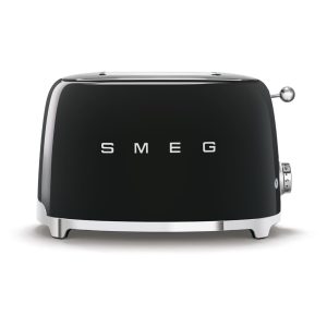 Smeg TSF01BLUK 50's Style 2-Slot Gloss Black Toaster