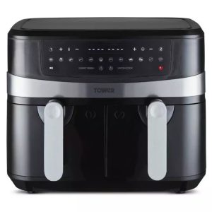 Tower 17088 2600W 2kg Food Capacity Duo Basket Air Fryer - Black